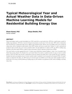 VC-20-C008 — Typical Meteorological Year and Actual Weather Data in Data-Driven Machine Learning Models for Residential Building Energy Use