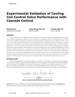 VC-20-C027 — Experimental Validation of Cooling Coil Control Valve Performance with Cascade Control