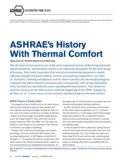 ASHRAE's History With Thermal Comfort