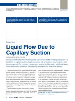 Building Sciences: Capillarity Sucks: Liquid Flow Due to Capillary Suction