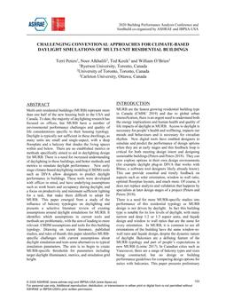 Challenging Conventional Approaches for Climate-based Daylight Simulations of Multi-Unit Residential Buildings