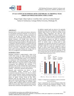 Evaluation of Rammed Earth Assemblies as Thermal Mass Through Whole-Building Simulation