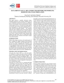 Data-Driven Local Area Energy Framework for Modelling Domestic Heat Electrification