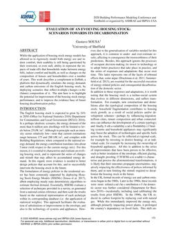 Evaluation of an Evolving Housing Stock: Scenarios towards its Decarbonisation