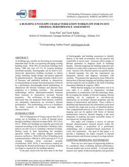 A Building Envelope Characterization Workflow for In-Situ Thermal Performance Assessment