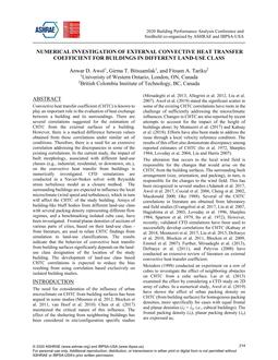 Numerical Investigation of External Convective Heat Transfer Coefficient for Buildings in Different Land Use Class