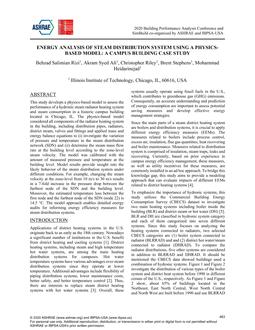 Energy Analysis of Steam Distribution System Using a Physics-Based Model: A Campus Building Case Study