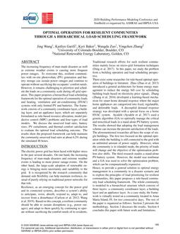 Optimal Operation for Resilient Communities through a Hierarchical Load Scheduling Framework