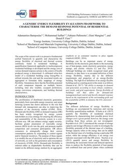 A Generic Energy Flexibility Evaluation Framework to Characterise the Demand Response Potential of Residential Buildings