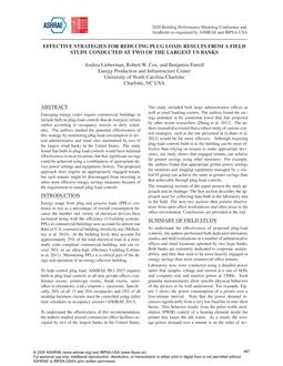 Effective Strategies for Reducing Plug Load: Results from a Field Study Conducted at Two of the Largest US Banks