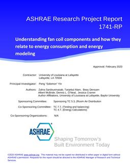 RP-1741 — Understanding fan coil components and how they relate to energy consumption and energy modeling