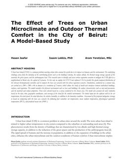 The Effect of Trees on Urban Microclimate and Outdoor Thermal Comfort in the City of Beirut: A Model-Based Study