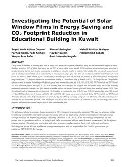 Investigating the Potential of Solar Window Films in Energy Saving and CO2 Footprint Reduction in Educational Building in Kuwait