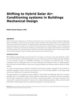 Shifting to Hybrid Solar Air-Conditioning Systems in Buildings Mechanical Design