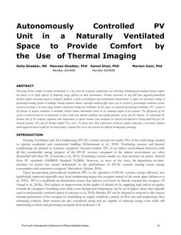 Autonomously Controlled PV Unit in a Naturally Ventilated Space to Provide Comfort by the Use of Thermal Imaging