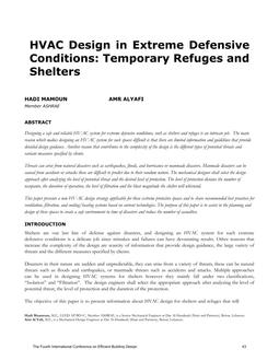 HVAC Design in Extreme Defensive Conditions: Temporary Refuges and Shelters