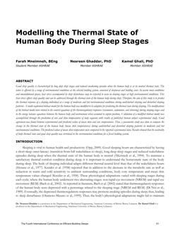 Modelling the Thermal State of Human Body During Sleep Stages