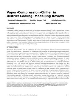 Vapor-Compression-Chiller in District Cooling: Modelling Review