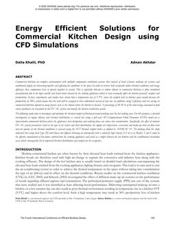 Energy Efficient Solutions for Commercial Kitchen Design Using CFD Simulations