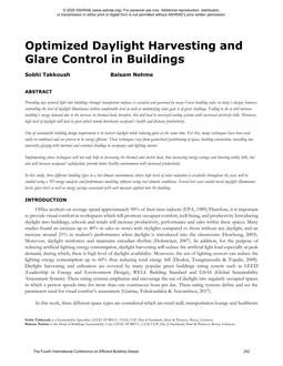 Optimized Daylight Harvesting and Glare Control in Buildings