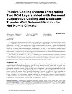 Passive Cooling System Integrating Two PCM Layers Aided with Personal Evaporative Cooling and Desiccant-Trombe Wall Dehumidification for Hot-Humid Climate