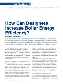 Solving Problems: How Can Designers Increase Boiler Energy Efficiency?