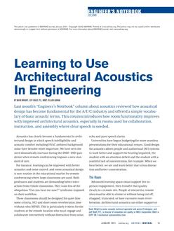 Engineer's Notebook: Learning to Use Architectural Acoustics in Engineering