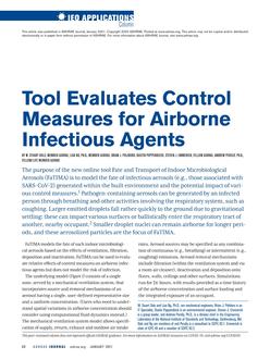 IEQ Applications: Tool Evaluates Control Measures for Airborne Infectious Agents