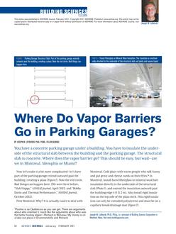 Building Sciences: Where Do Vapor Barriers Go in Parking Garages?