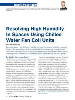 Engineer's Notebook: Resolving High Humidity in Spaces Using Chilled Water Fan Coil Units