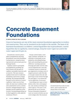 Building Sciences: Concrete Basement Foundations