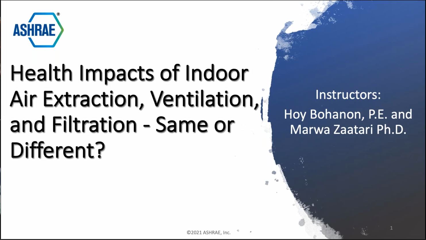 Health Impacts of Indoor Air Extraction, Ventilation, and Filtration – Same or Different?