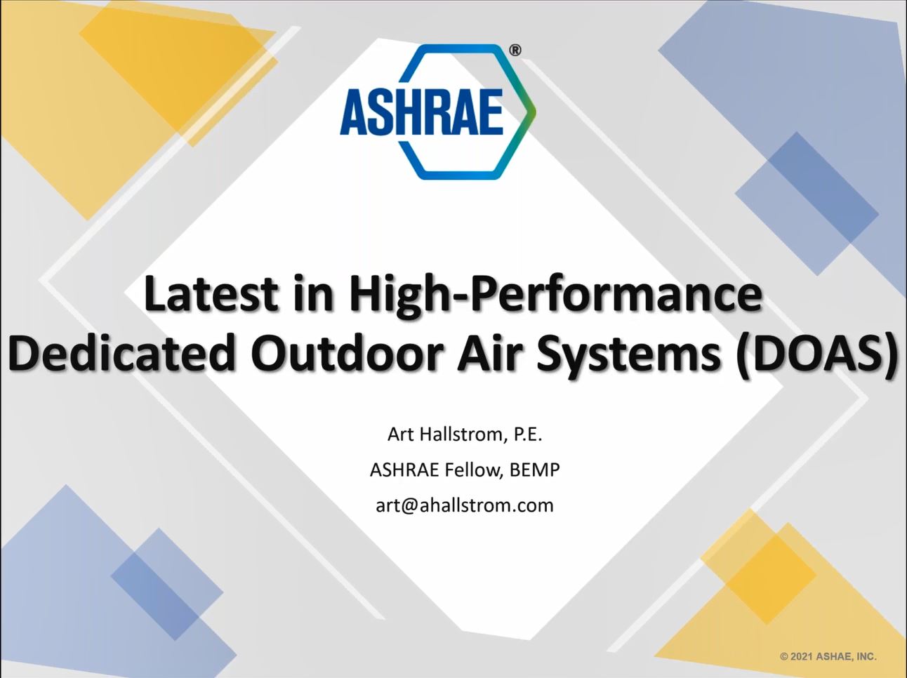 Latest in High-Performance Dedicated Outdoor Air Systems (DOAS)