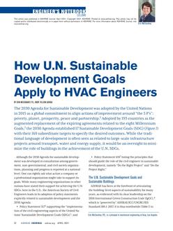 Engineer's Notebook: How U.N. Sustainable Development Goals Apply to HVAC Engineers