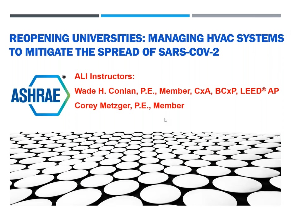 Reopening Universities: Managing HVAC Systems to Mitigate the Spread of SARS-COV-2