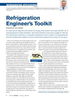 Refrigeration Applications: Refrigeration Engineer's Toolkit