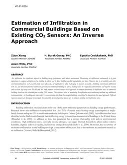 VC-21-C004 — Estimation of Infiltration in Commercial Buildings Based on Existing CO2 Sensors: An Inverse Approach