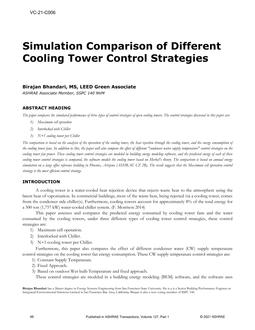 VC-21-C006 — Simulation Comparison of Different Cooling Tower Control Strategies