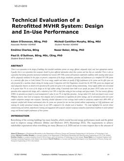 VC-21-C010 — Technical Evaluation of a Retrofitted MVHR System: Design and In-Use Performance