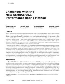 VC-21-C046 — Challenges with the New ASHRAE 90.1 Performance Rating Method