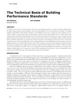 VC-21-C049 — The Technical Basis of Building Performance Standards