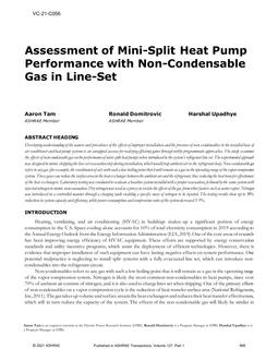 VC-21-C056 — Assessment of Mini-Split Heat Pump Performance with Non-Condensable Gas in Line-Set