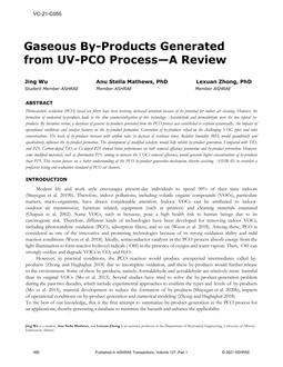 VC-21-C055 — Gaseous By-Products Generated from UV-PCO Process Â¿ A Review