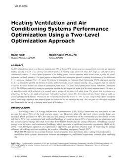 VC-21-C060 — Heating Ventilation and Air Conditioning Systems Performance Optimization Using a Two-Level Optimization Approach