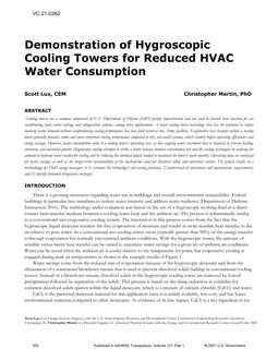 VC-21-C062 — Demonstration of Hygroscopic Cooling Towers for Reduced HVAC Water Consumption