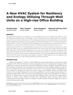 VC-21-C069 — A New HVAC System for Resiliency and Ecology Utilizing Through-Wall Units on a High-rise Office Building