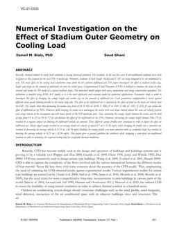 VC-21-C030 — Numerical Investigation on the Effect of Stadium Outer Geometry on Cooling Load