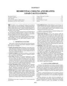 F17 — Residential Cooling and Heating Load Calculations (I-P)