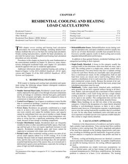 F17 — Residential Cooling and Heating Load Calculations (SI)