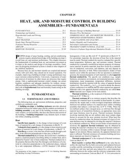 F25 — Heat, Air, and Moisture Control in Building Assemblies–Fundamentals (I-P)